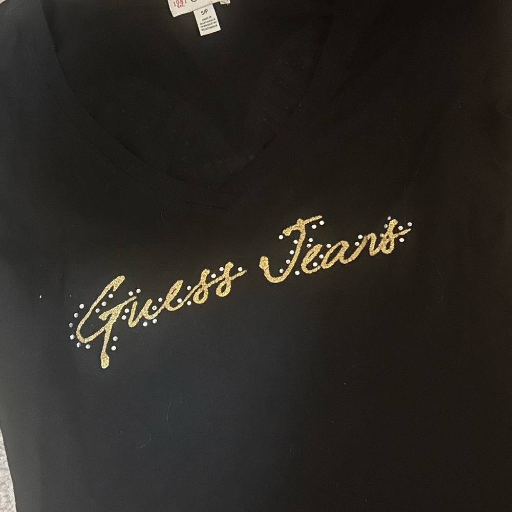 Guess Angel Wings Rhinestone T-Shirt tee shirt top vintage y2k - Picture 4 of 5
